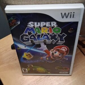 Nintendo Super Mario Galaxy Wii Game - Black and White Cover